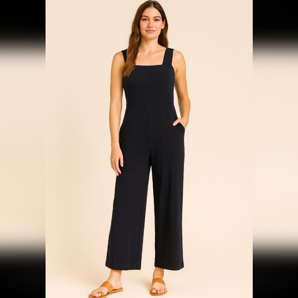 W By Worth Sleeveless Wide Leg Jumpsuit New Navy Size 0